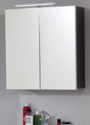 Badezimmer Spiegelschrank Matrix in Sardegna grau Rauchsilber Badschrank 2-t�rig 60 x 67 cm