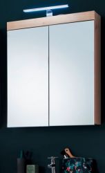 Badezimmer Spiegelschrank Adamo in Eiche Dekor Badschrank 2-t�rig 60 x 77 cm
