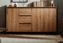 Sideboard Malta in Artisan Eiche und Anthrazit Kommode im Industrial Look 160 x 88 cm