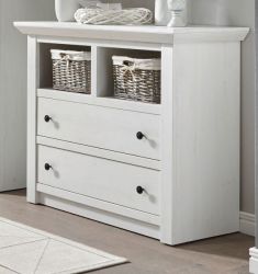 Kommode Hooge in Pinie wei� Landhaus 105 x 90 cm