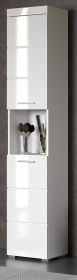 Bad Hochschrank Adamo in wei� Hochglanz, Badschrank 37 x 190 cm