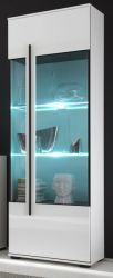 Vitrine Design-D in wei� Hochglanz Vitrinenschrank 60 x 200 cm