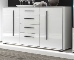 Sideboard Design-D in wei� Hochglanz Kommode 150 x 86 cm, Soft-Close