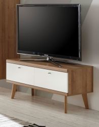 TV-Lowboard Helge in wei� und Eiche Riviera TV-Unterteil skandinavisch 107 x 50 cm
