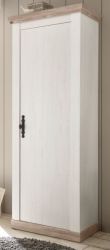 Garderobenschrank Rovola in Pinie wei� / Oslo Pinie Landhaus Garderobe oder gro�er Schuhschrank 73 x 201 cm