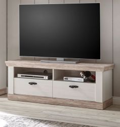 TV-Lowboard Rovola in Pinie wei� / Oslo Pinie Landhaus TV-Unterteil 134 x 51 cm