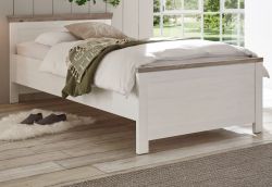 Bett Rovola in Pinie wei� / Oslo Pinie Landhaus Einzelbett Liegefl�che 100 x 200 cm