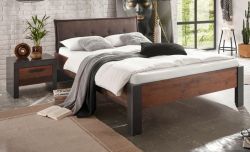 Bettanlage Ward in Used Wood Shabby und Matera grau Liegefl�che 140 x 200 cm Schlafzimmer Set 2-teilig