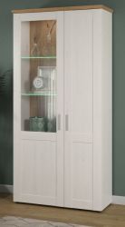 Vitrine Timber in Andersen Pinie wei� und Artisan Eiche Landhaus Vitrinenschrank 95 x 194 cm