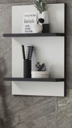 Badezimmer H�ngeregal Design-D in wei� und schwarz Wandregal 40 x 62 cm Regal h�ngend
