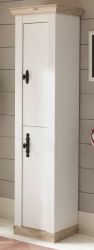Badezimmer Hochschrank Rovola in Pinie wei� / Oslo Pinie Landhaus Badschrank 42 x 200 cm