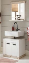 Badkombination Rovola in Pinie wei� / Oslo Pinie Landhaus Badm�bel Set 2-teilig 60 x 200 cm