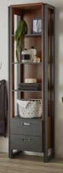 Badezimmer Regal Auburn in Eiche Stirling und Matera grau Badm�bel Hochschrank 49 x 202 cm
