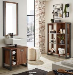 Badm�bel Set 3-teilig Auburn in Eiche Stirling und Matera grau Badkombination 171 x 205 cm