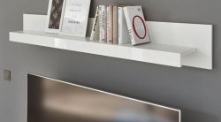 Wandboard Ladis in wei� Hochglanz Wandregal 150 x 21 cm