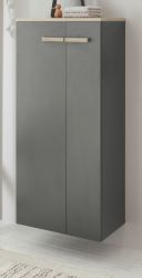 Badezimmer Kommode Dense in anthrazit matt und Eiche Midischrank h�ngend / stehend 51 x 110 cm