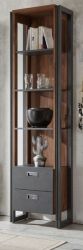 Regal Auburn in Eiche Stirling und Matera grau Regalschrank 49 x 202 cm B�cherregal