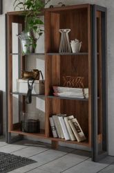 Regal Auburn in Eiche Stirling und Matera grau Regalschrank 90 x 140 cm B�cherregal