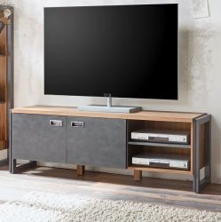 TV-Lowboard Auburn in Eiche Stirling und Matera grau TV Unterteil 156 x 53 cm