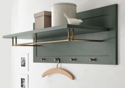 Garderobenpaneel Forres in gr�n Landhausstil Wandgarderobe 109 x 40 cm