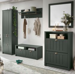 Garderobenkombination Forres in gr�n Landhausstil Garderobe Set 5-teilig 282 x 198 cm