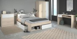 Parisot Kinderzimmer komplett Set Toms 4-teilig mit Kleiderschrank und Schreibtisch
