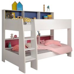 Parisot Etagenbett TamTam1 in wei� mit blau oder pink Kinder und Jugendzimmer Hochbett 209 x 165 cm