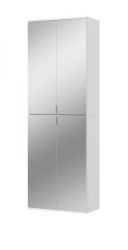 Garderobenschrank SystemX in wei� Schrank mit Spiegelt�ren und variabler Einteilung 61 x 193 cm