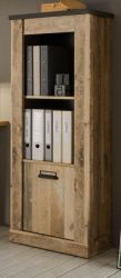 Aktenregal Stove in Used Wood hell und anthrazit B�ro Regalschrank 51 x 146 cm