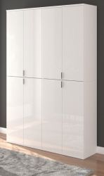 Kleiderschrank SystemX in wei� Hochglanz Mehrzweckschrank 122 x 193 cm