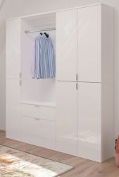 Garderobe SystemX in wei� Hochglanz Garderobenschrank 152 x 193 cm
