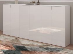 Sideboard SystemX in wei� Hochglanz Kommode Mehrzweckschrank 183 x 99 cm