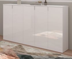 Sideboard SystemX in wei� Hochglanz Kommode Mehrzweckschrank 152 x 99 cm
