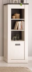Regal Stove in wei� Pinie und anthrazit Landhaus Regalschrank 51 x 146 cm
