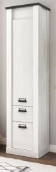 Schuhschrank Stove in wei� Pinie und anthrazit Landhaus Flurschrank 51 x 201 cm Mehrzweckschrank