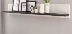 B�roregal Stove in wei� Pinie und anthrazit Landhaus B�ro Wandregal 160 cm