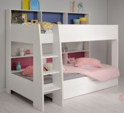 Parisot Etagenbett TamTam11 in wei� mit blau oder pink Kinder und Jugendzimmer Hochbett 208 x 164 cm