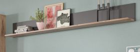 Wandboard Tomaso in Nox Eiche und Basalt grau Wandregal 180 cm B�cherregal