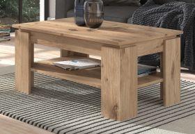 Couchtisch Selen in Nox Eiche Beistelltisch mit Ablage 100 x 60 cm