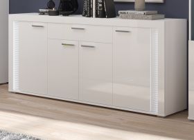 Sideboard Sunroof in wei� Hochglanz Kommode inklusive Beleuchtung 182 x 84 cm, Soft-Close
