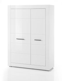 Highboard Carrara in wei� Hochglanz Wohn- und Esszimmer Schrank 100 x 142 cm