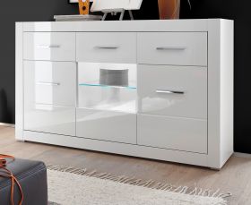 Sideboard Carrara in wei� Hochglanz Wohn- und Esszimmer Kommode 164 x 97 cm