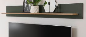 Wandboard Norwich in gr�n und Wotan Eiche Landhaus Wandregal 150 cm