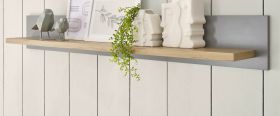 Wandboard Rideau in grau und Artisan Eiche Landhaus Wandregal 150 cm