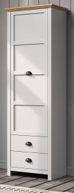 Garderobenschrank Landside in grau und Eiche Artisan Landhaus Garderobe oder gro�er Schuhschrank 65 x 201 cm