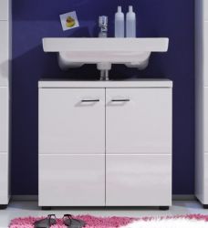 Badezimmer Waschbeckenunterschrank Nightlife in wei� Hochglanz Badschrank 65 x 63 cm