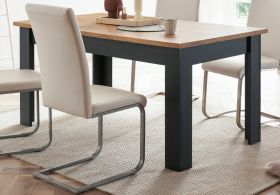 Esstisch Ribera in grau und Wotan Eiche Landhaus K�chentisch 160 x 90 cm