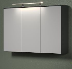 Badezimmer Spiegelschrank Synnax in grau Badschrank 3-t�rig 120 cm