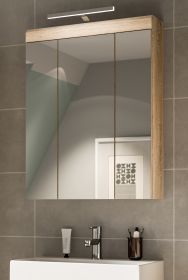 Badezimmer Spiegelschrank Mambo in Sonoma Eiche Badschrank 3-t�rig 60 x 79 cm