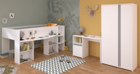 Parisot Kinder- und Jugendzimmer Pirouette13 in wei� mit grau oder rosa Komplett-Set 3-teilig